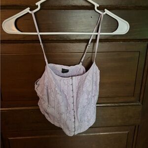 Wild Fable Lavender Lace Button-Up Tank Top
